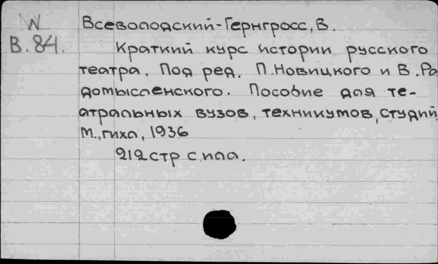 ﻿' Al
теотрс* . Под ред. П .Honshu,кого и В .Pô догп\з\соенсиого . Пособие до^ те-Gwpo>c4toHtotÄ е»^ьое>, техни\льт*\о,е> стадий М.,гихо, V-bbk